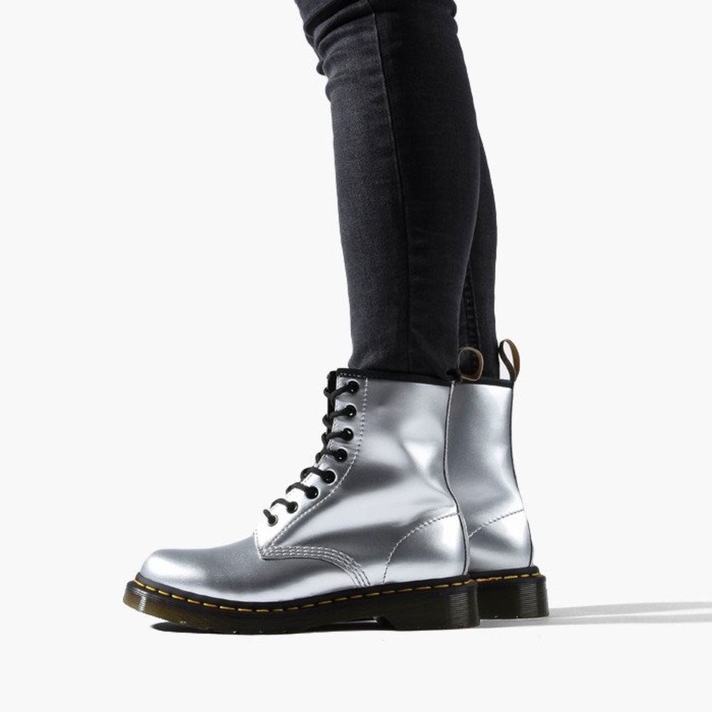 NWT Doc Martens vegan leather metallic boots